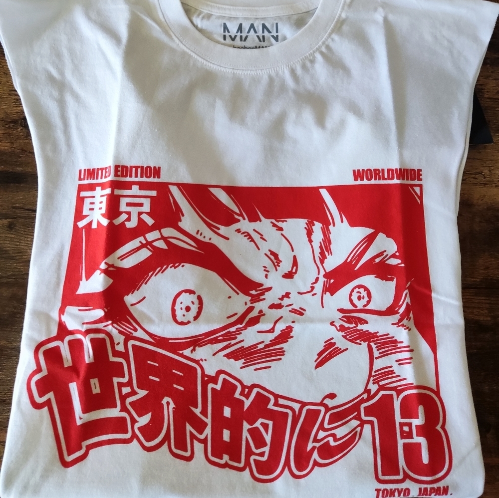 Man Manga/Comic Graphic Sleeve-less Shirt